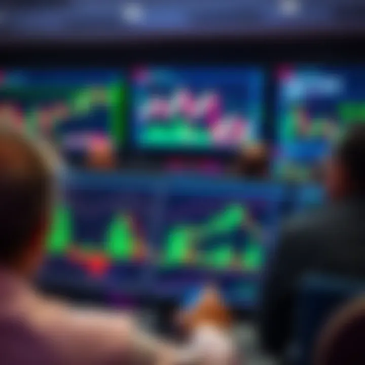 Close-up of financial graphs and charts displayed during a forex seminar in Durban