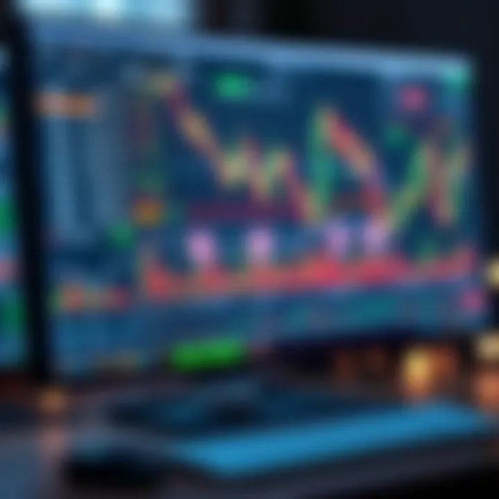 Computer screen displaying forex trading software with various currency charts and real-time market data