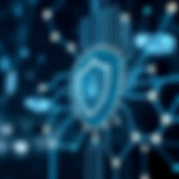 Illustration of digital shield protecting a network symbolizing cybersecurity measures in South African businesses