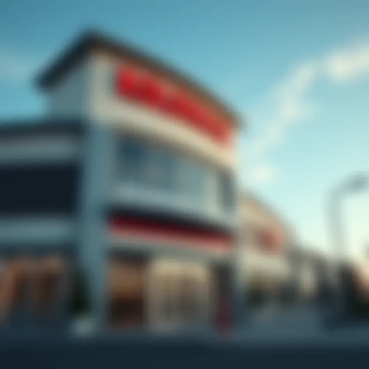 Exterior view of Kolonnade Shopping Centre with clear sky during daytime