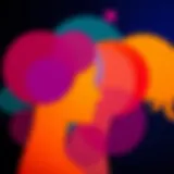 Abstract representation of diverse gender identities with colorful overlapping shapes