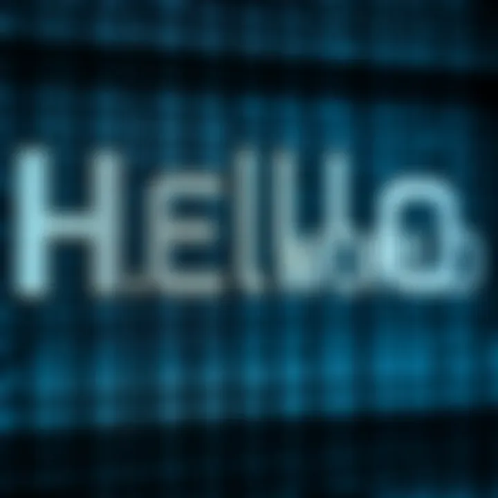 Binary digits representing the phrase Hello World in an organized grid