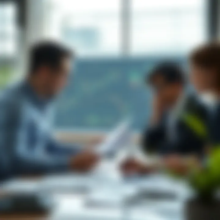 Business team analyzing charts and data to evaluate potential risks