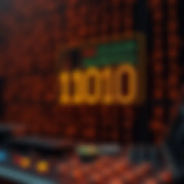 Illustration of practical application of binary and hexadecimal in computing and electronics