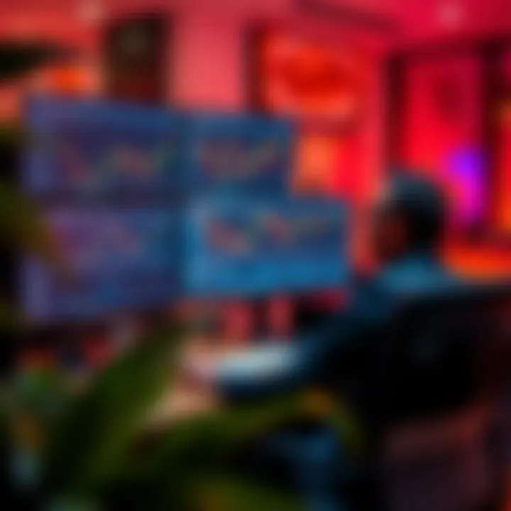 South African trader analyzing forex charts on multiple computer screens