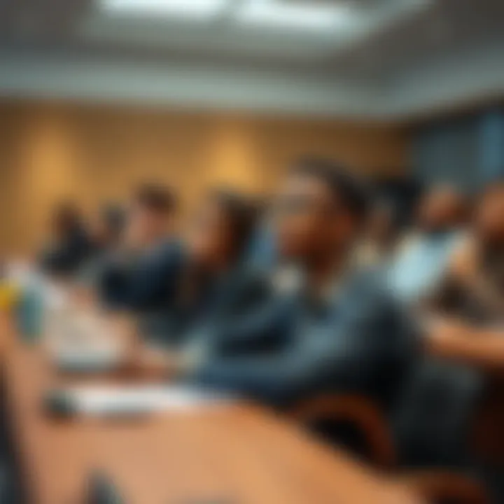 Students attending a lecture focused on risk management concepts