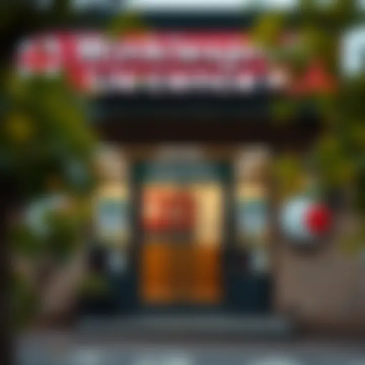 Exterior view of Winklespruit Licence Office showing the entrance and operating hours sign