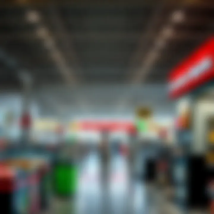 Shopping aisles inside Woodmead Factory Shops showcasing variety of products and store layouts