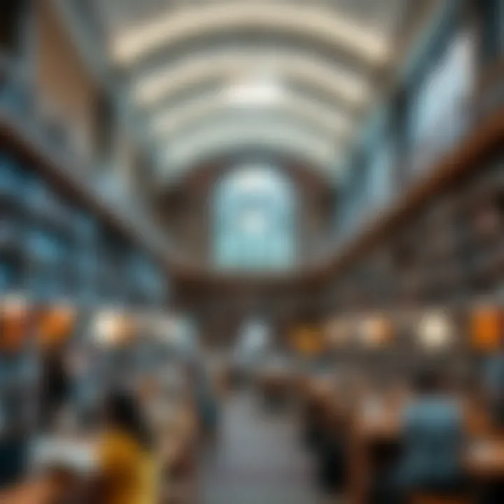 Inside Wynberg Library with bookshelves and visitors reading