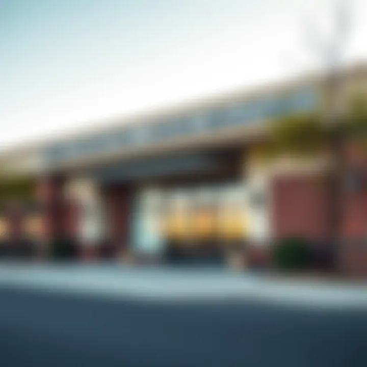 Exterior view of Xavier Junction License Department building showing entrance and signage