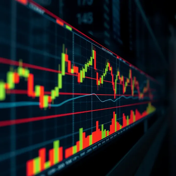 Chart displaying technical indicators including moving averages and oscillators used in binary options trading