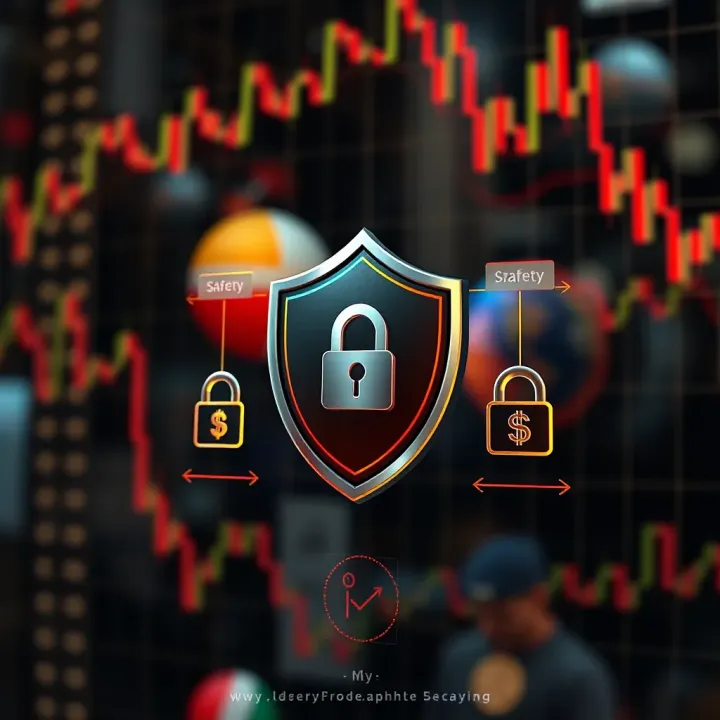 Illustration of security elements including shield and lock icons representing safety in forex trading apps