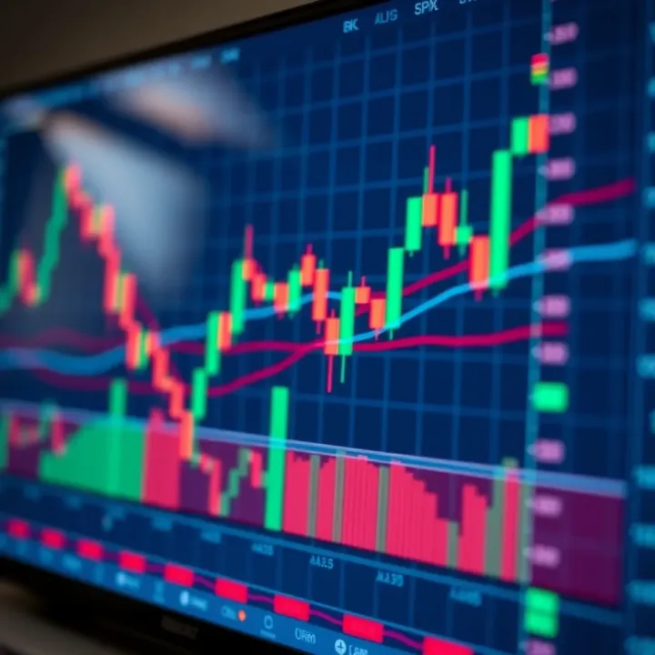 Forex trading chart displaying currency pairs with trend lines and candlestick patterns
