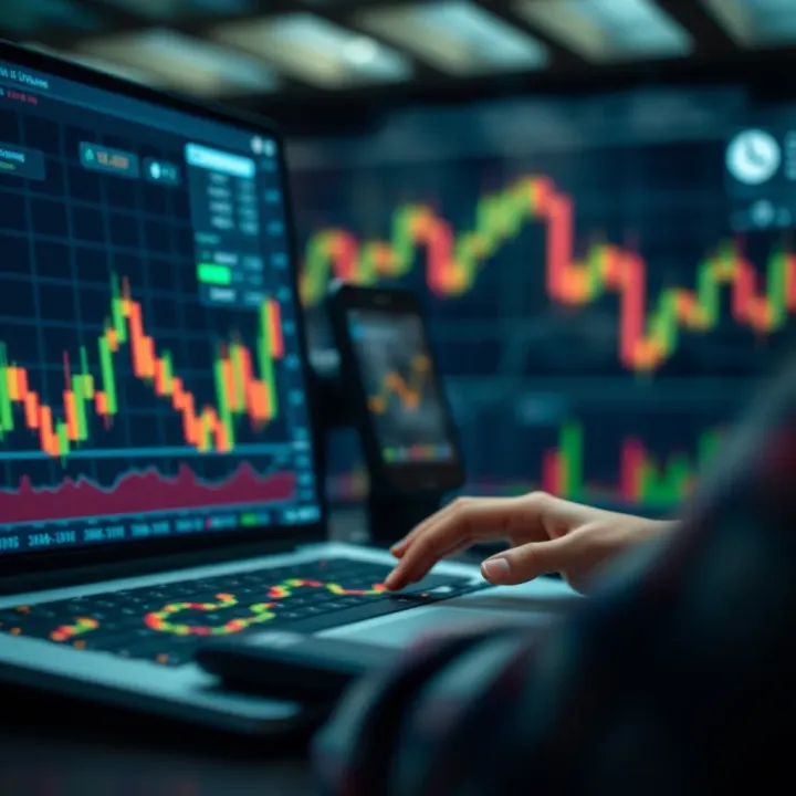 Visual representation of risk management strategies with digital tools and data analytics for traders