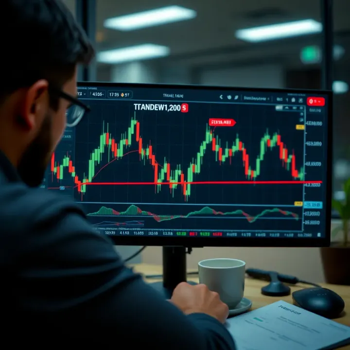 Diagram showing risk management strategies with charts and trading tools