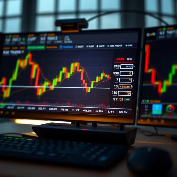 Graphical representation of risk management in forex trading with stop-loss and take-profit settings