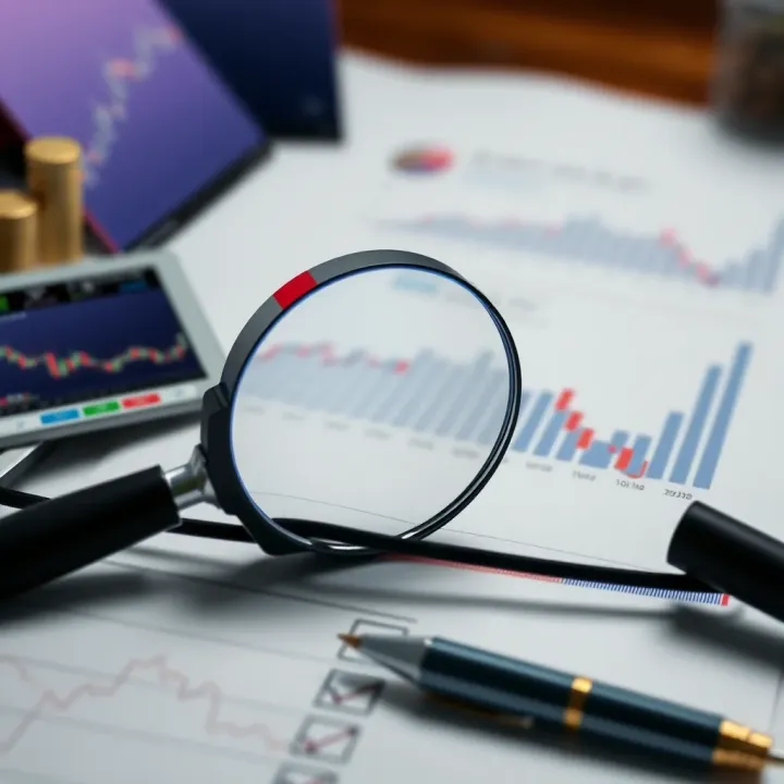 Illustration of evaluating forex signal providers with magnifying glass and checklist