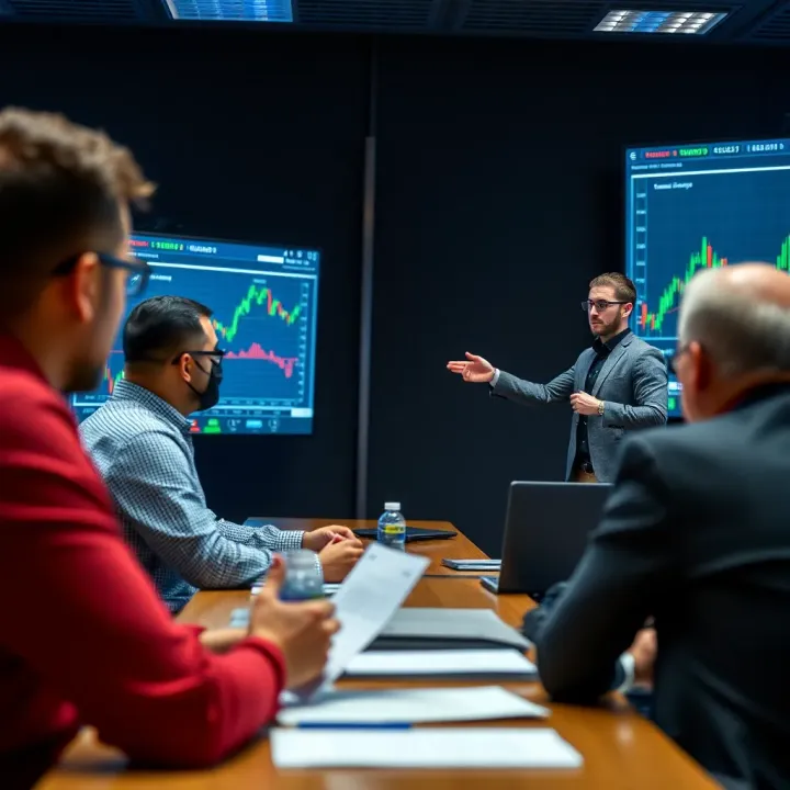 Forex Market Analysis Training During Seminar Instructor explaining forex market analysis techniques to seminar participants
