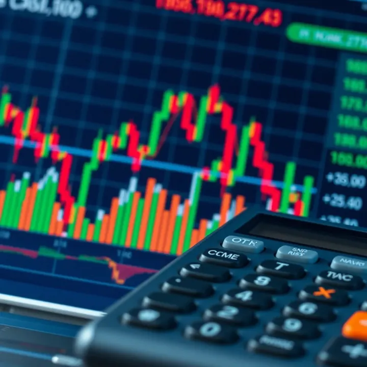 Graph illustrating forex market volatility alongside calculator output for risk adjustment