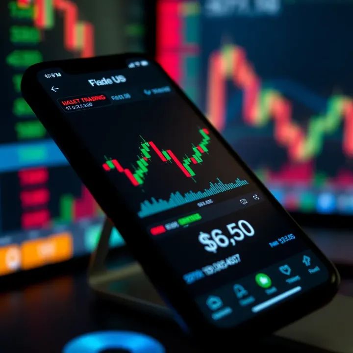 Forex trading app interface showing charts and currency pairs on a mobile device
