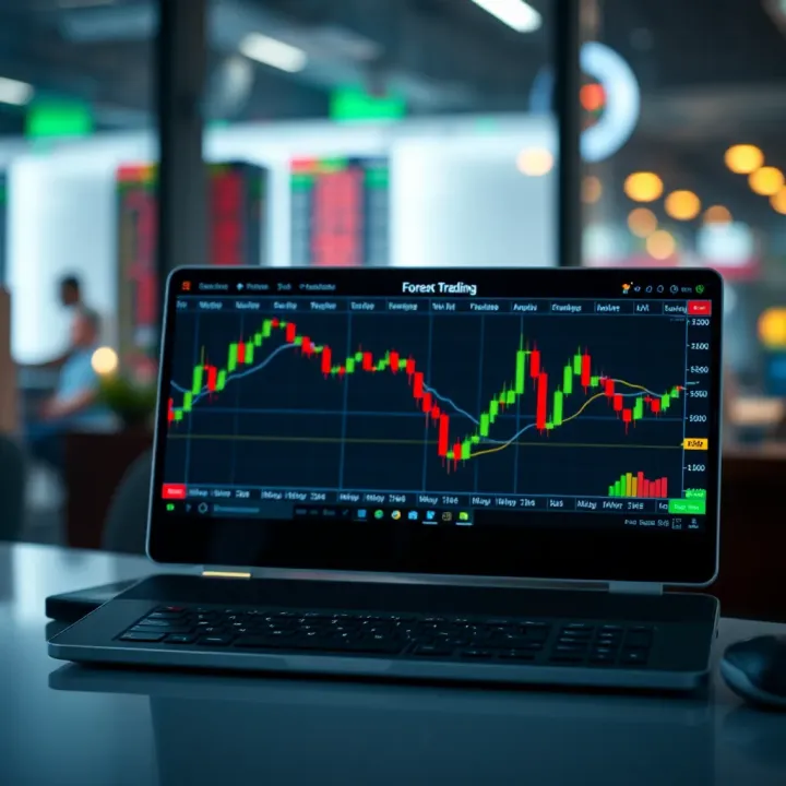 Graph showing the interface of forex trading platforms with account options for South African traders