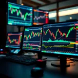 Illustration of digital trading platforms displaying forex market charts and data