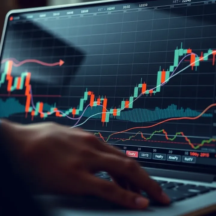 Graph showing different forex trading strategies with trend analysis and entry-exit points