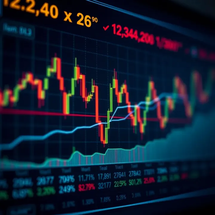 Graph showing forex market trends and currency exchange rates for South African traders