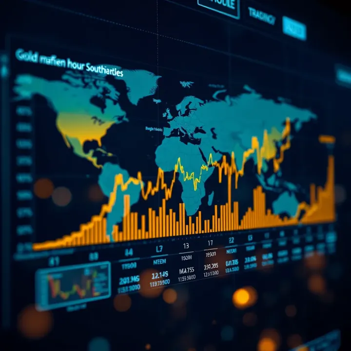 Graph illustrating gold market liquidity and trading activity across different global time zones