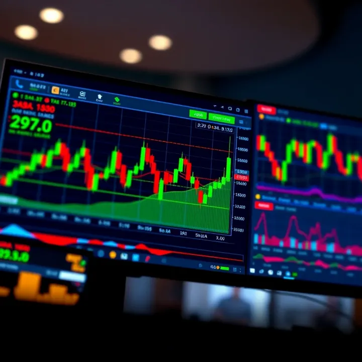 Screenshot of a forex trading platform dashboard showing charts and currency pairs for South African traders
