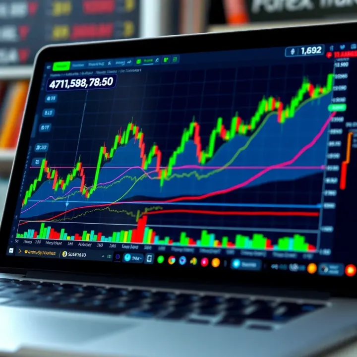 Graph depicting fluctuating currency exchange rates on a digital trading platform