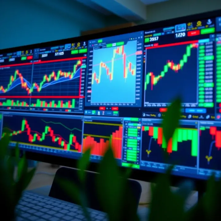 Collection of forex trading tools and charts displayed on a computer screen