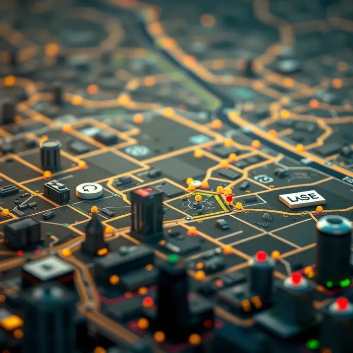 Map of Johannesburg highlighting key financial districts with forex trading icons