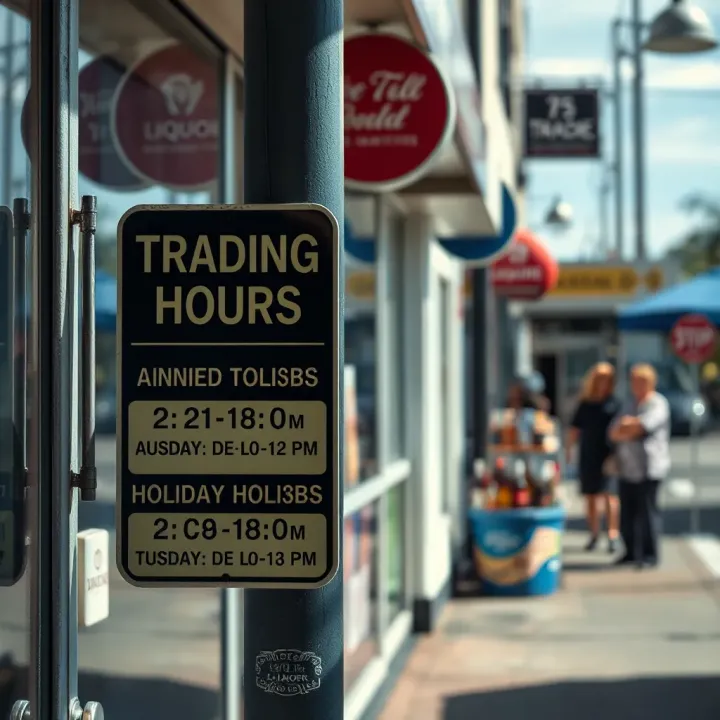 Signage indicating extended liquor trading hours during public holidays in Cape Town