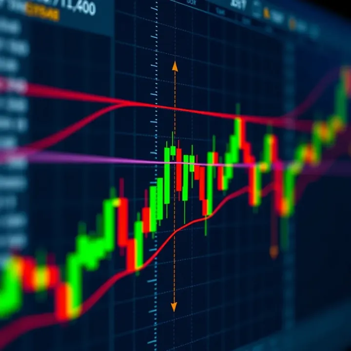 Chart demonstrating Fibonacci retracement levels applied to a forex currency pair