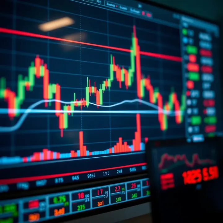 Chart displaying forex currency pairs with trend lines and technical indicators