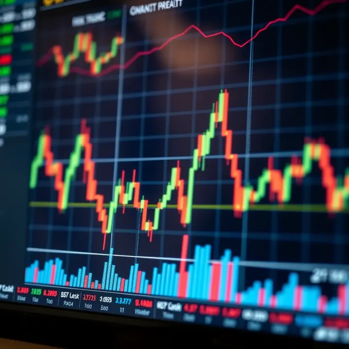 Graph showing risk measurement metrics over financial data trends
