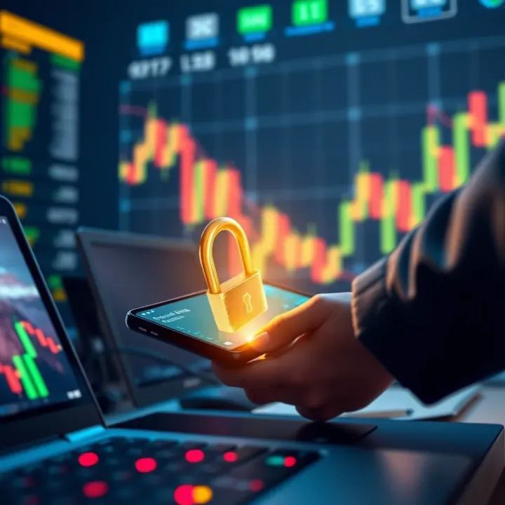 Visual representation of a secure digital transaction in South African trading environment
