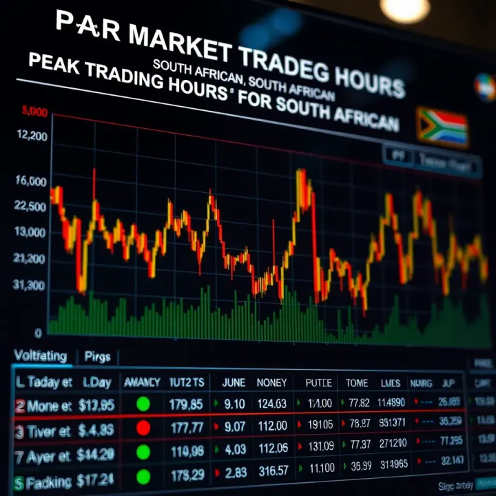 Chart illustrating peak forex market hours and volatility fluctuations during South African trading day
