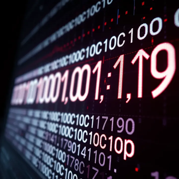 Diagram showing binary digits representing numerical values in a digital system