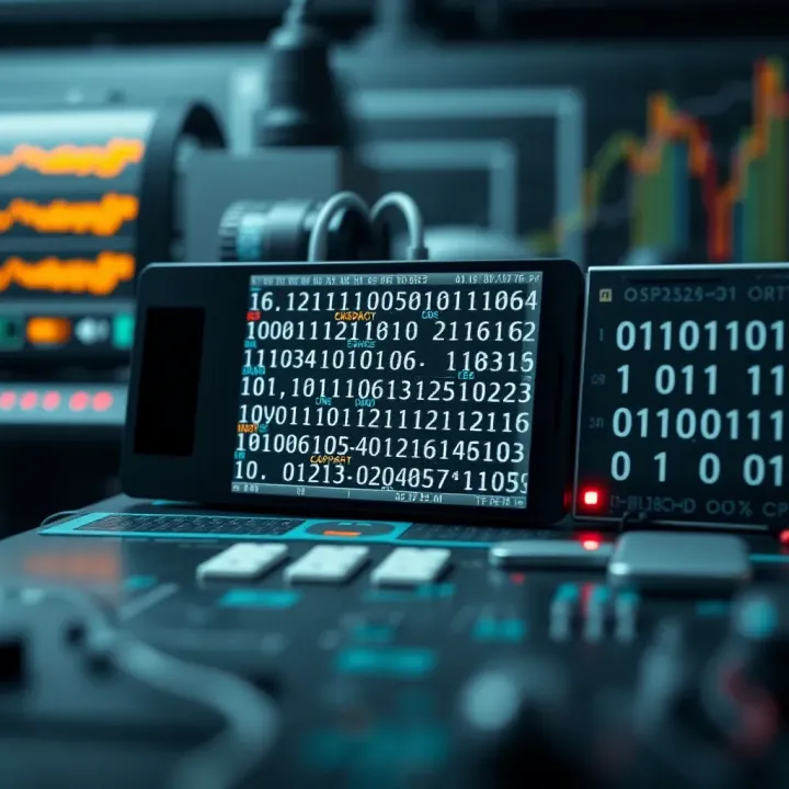 Visual representation of digital circuits using binary logic to control electronic devices in technology