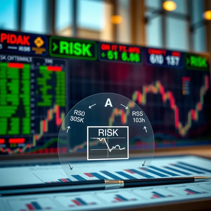 Visual representation of risk management techniques and strategy optimization in financial markets