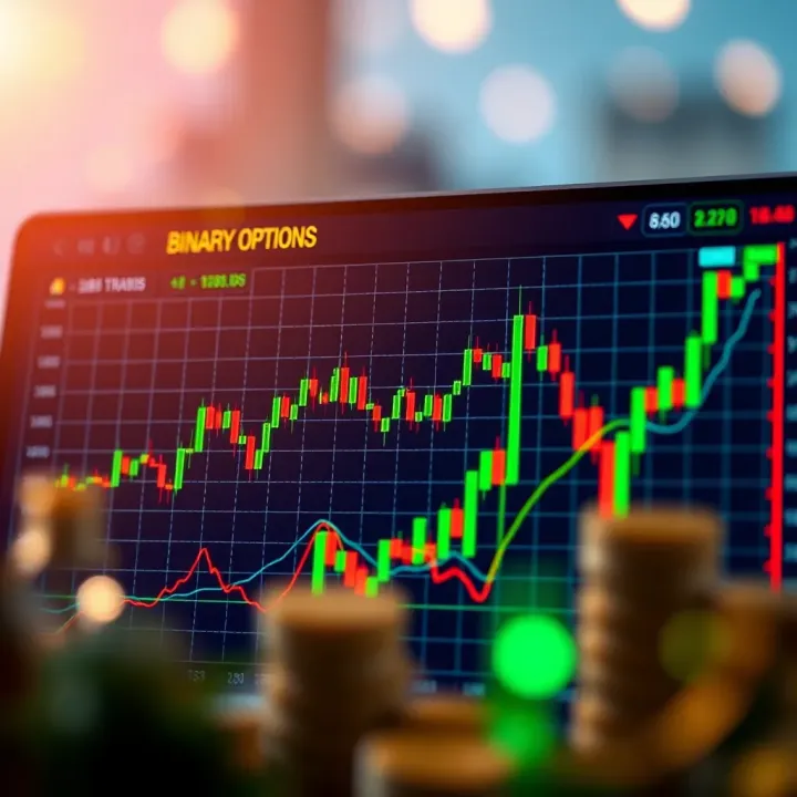 Graph illustrating potential profit and loss from binary options trading