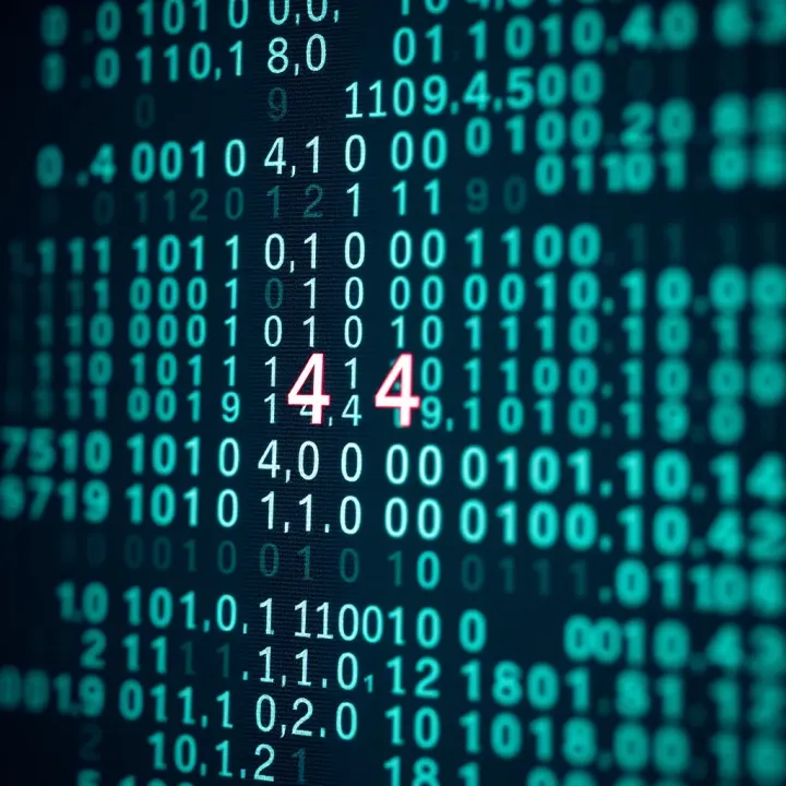 Diagram explaining the conversion from decimal to binary for the number four with computing context