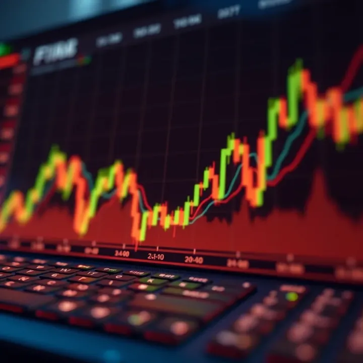 Graph illustrating asset price prediction within time limits in binary trading