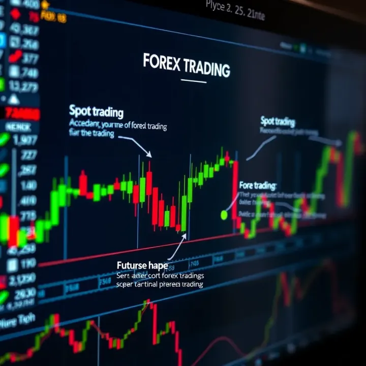 Key Types of Forex Trading Explained Diagram illustrating various forex trading types including spot trading, futures, and options