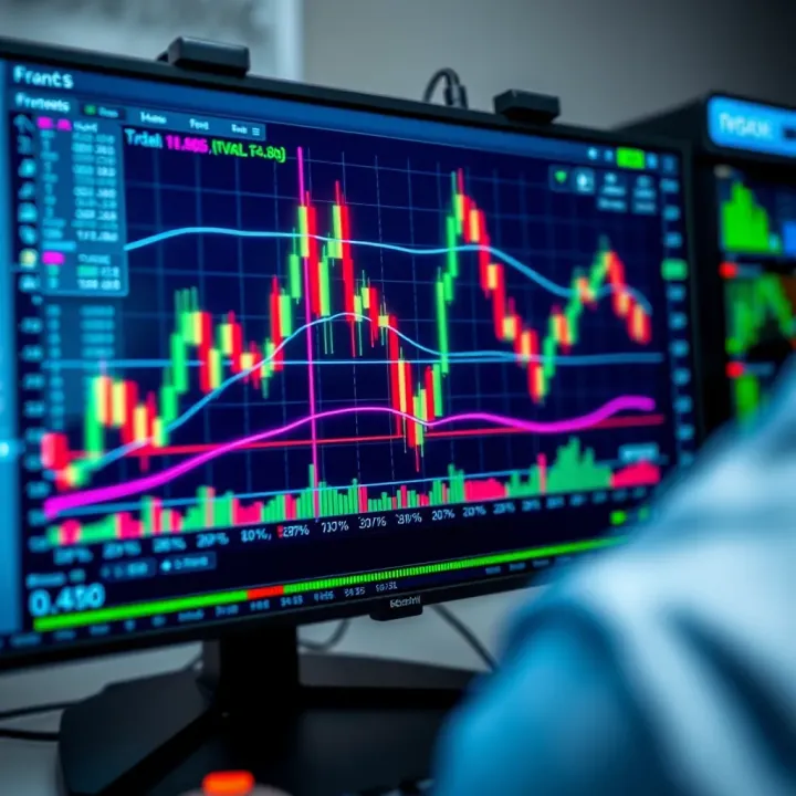 Graph showing automated forex trading software analyzing market data