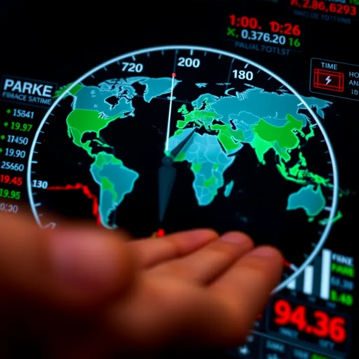 Global forex market clock showing different trading session times across major financial centers