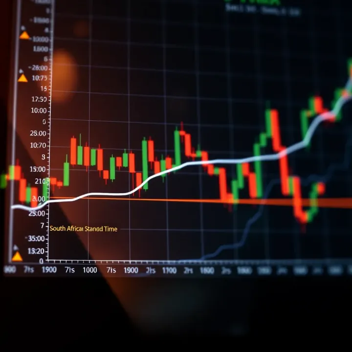 Graph showing forex trading sessions overlapping times in South African Standard Time