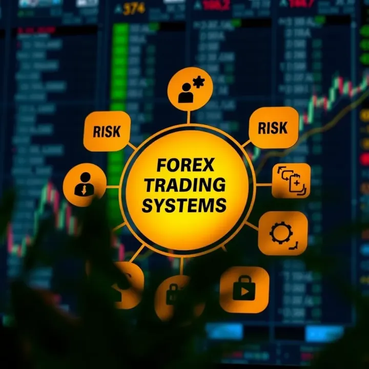 Key Components of Forex Trading Systems Explained Diagram illustrating components of forex trading systems including strategies, risk management, and automation tools
